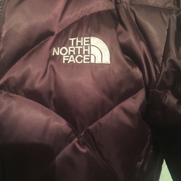 Plum satin finished North Face Jacket, size small - Picture 2 of 4